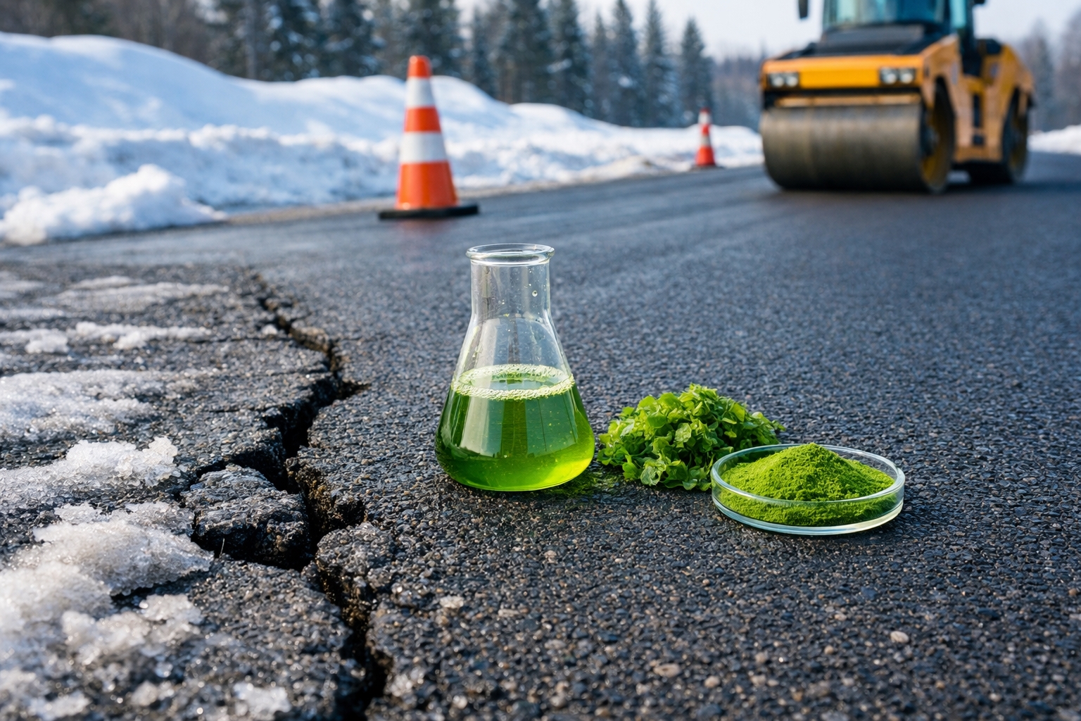 Ново биозврзувачко решение од алги за подолг век на асфалтот и помал екологиски отпечаток