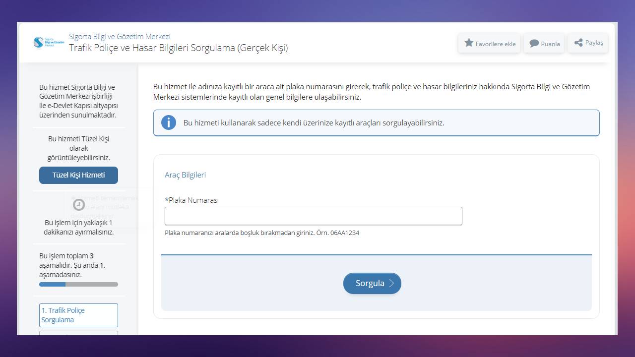 Проверка на оштетувања и полиси за осигурување преку е-Улога и СМС во Турција
