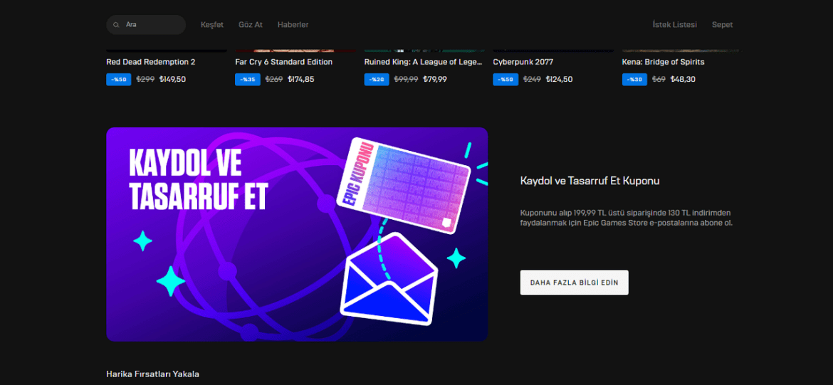 Epic Games Store Новогодишна распродажба: 130 ТЛ купон за попуст и услови за користење