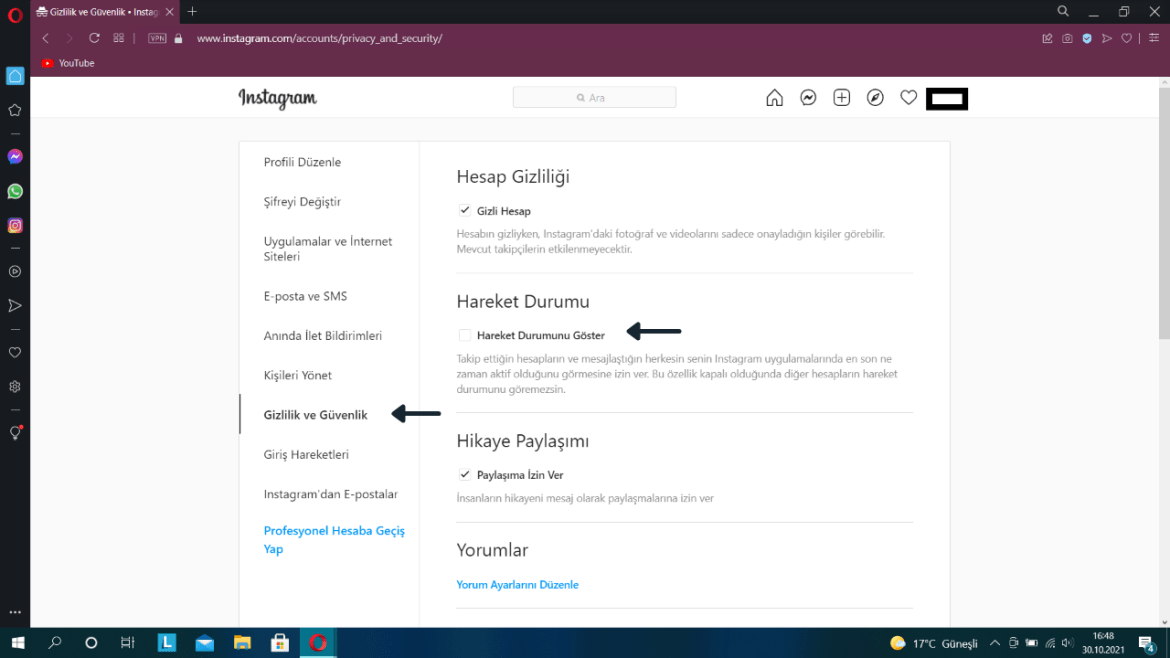 Како да управувате со видливоста на последното видување на Instagram