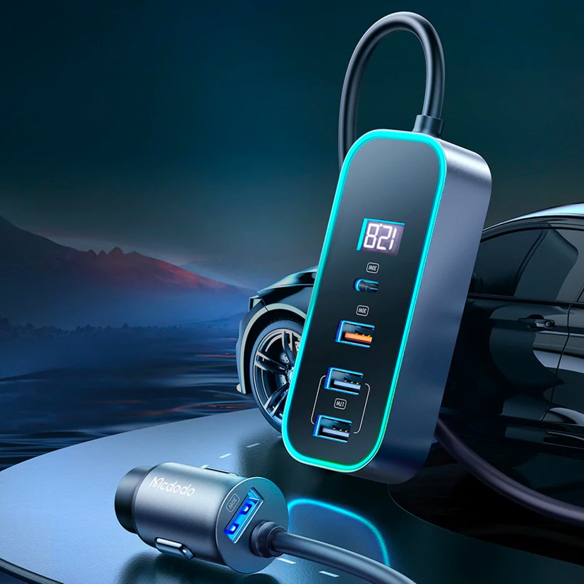 Mcdodo 107W автомобилски полнач: брзо полнење и стилски дизајн за вашиот автомобил