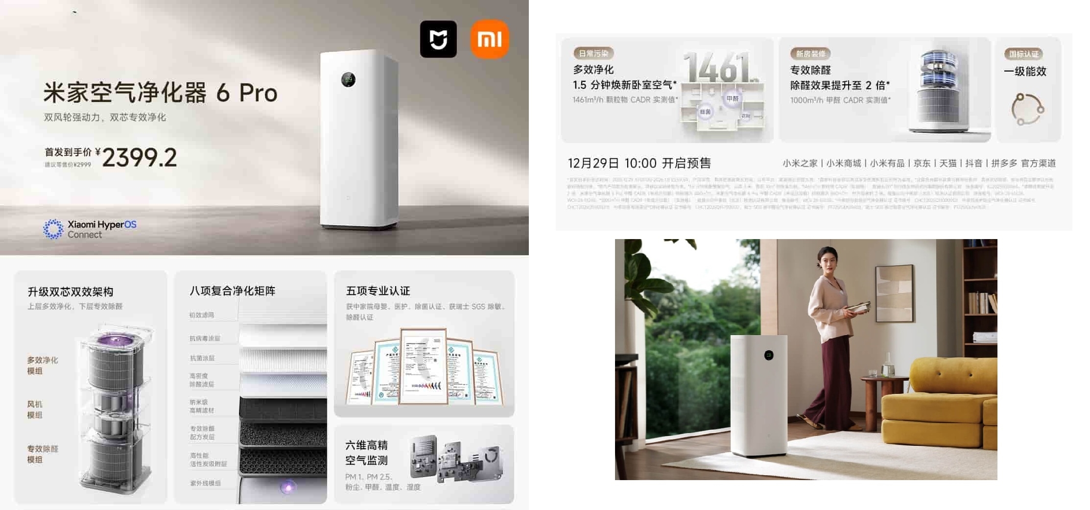 Mijia Air Purifier 6 Pro: Иновативна двојна филтрација за поголема чистота на воздухот