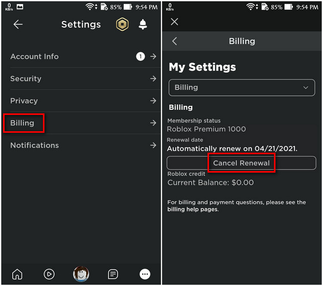 Како да управувате Roblox профилот: бришење, деактивирање и откажување на претплатите