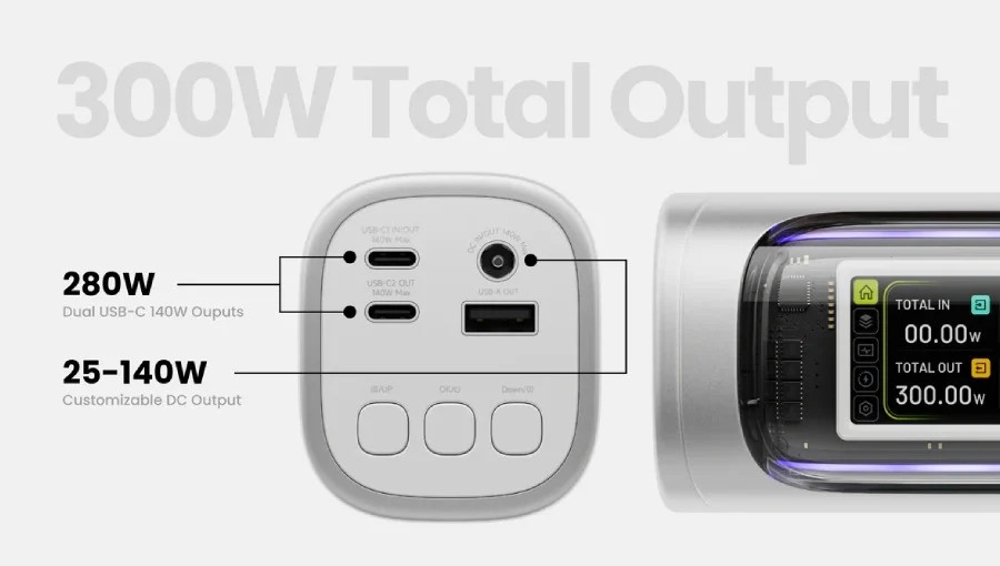 Shargeek 300: Преносна батерија од 300W со цветен дисплеј и RGB светлосна лента