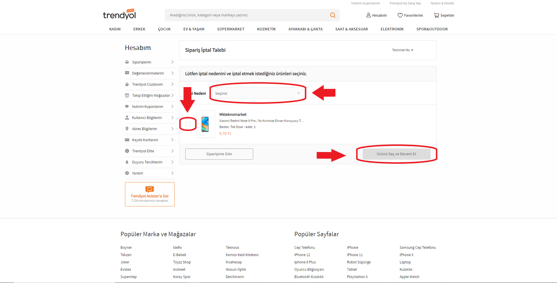 Как да откажете нарачка на Trendyol преку веб-страница и апликација: водич чекор по чекор