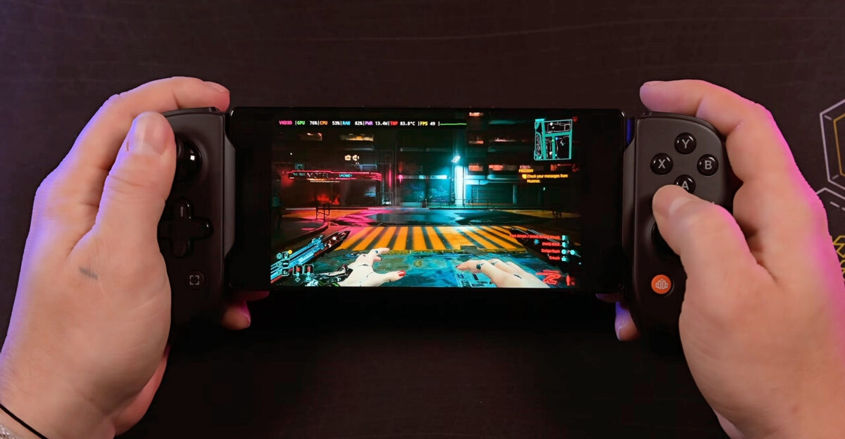 Cyberpunk 2077 на Android уред преку Red Magic 11 Pro како на PC