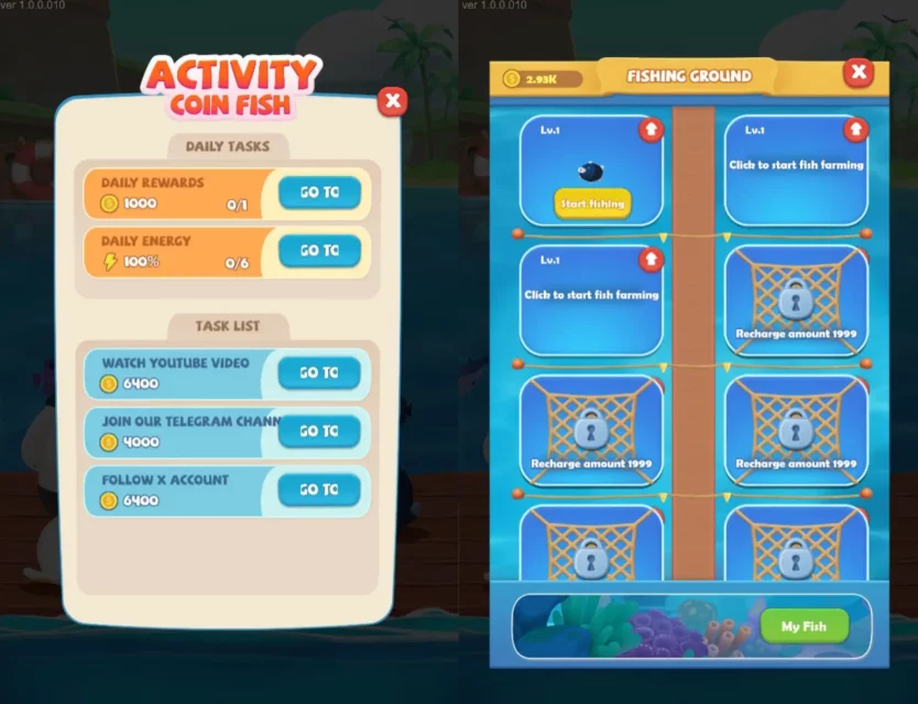 COINFISH: WEB3 Игра со искуство во риболов и симулација во екосистемот TON