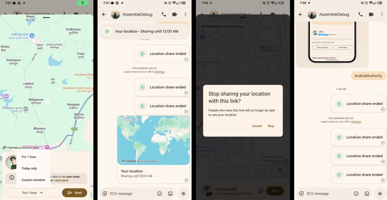Споделување на живи локации во Google Messenger: Новата функција активна во разговор