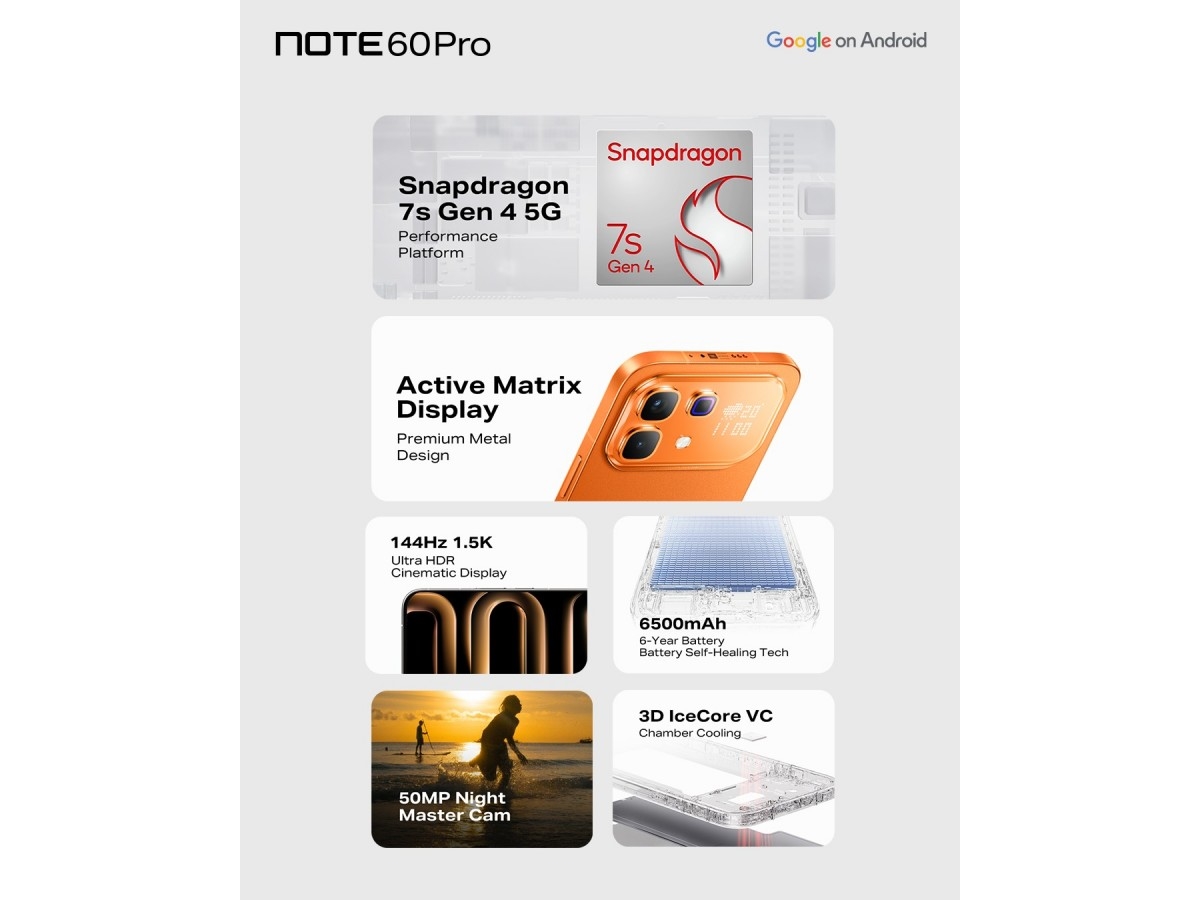 Нови информации за карактеристиките на Infinix Note 60 Pro: 1.5K екрани, 144 Hz и батерија што се самовосстановува