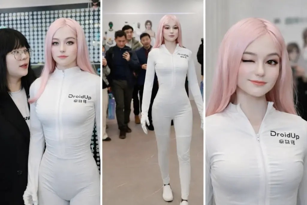 Моя: Шанхја-базираниот DroidUp-ов Реалистичен и интеракции-ориентиран Биомиметички Робот