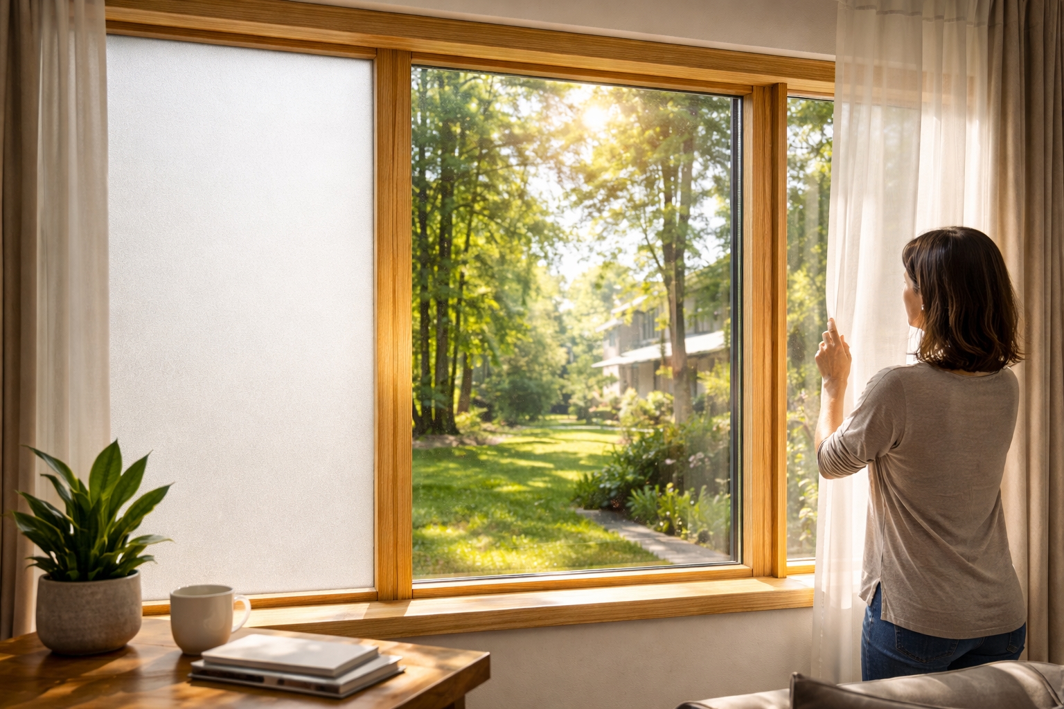 Прозрачни дрвени PDLC прозорци: Паметна контрола без потреба од струја