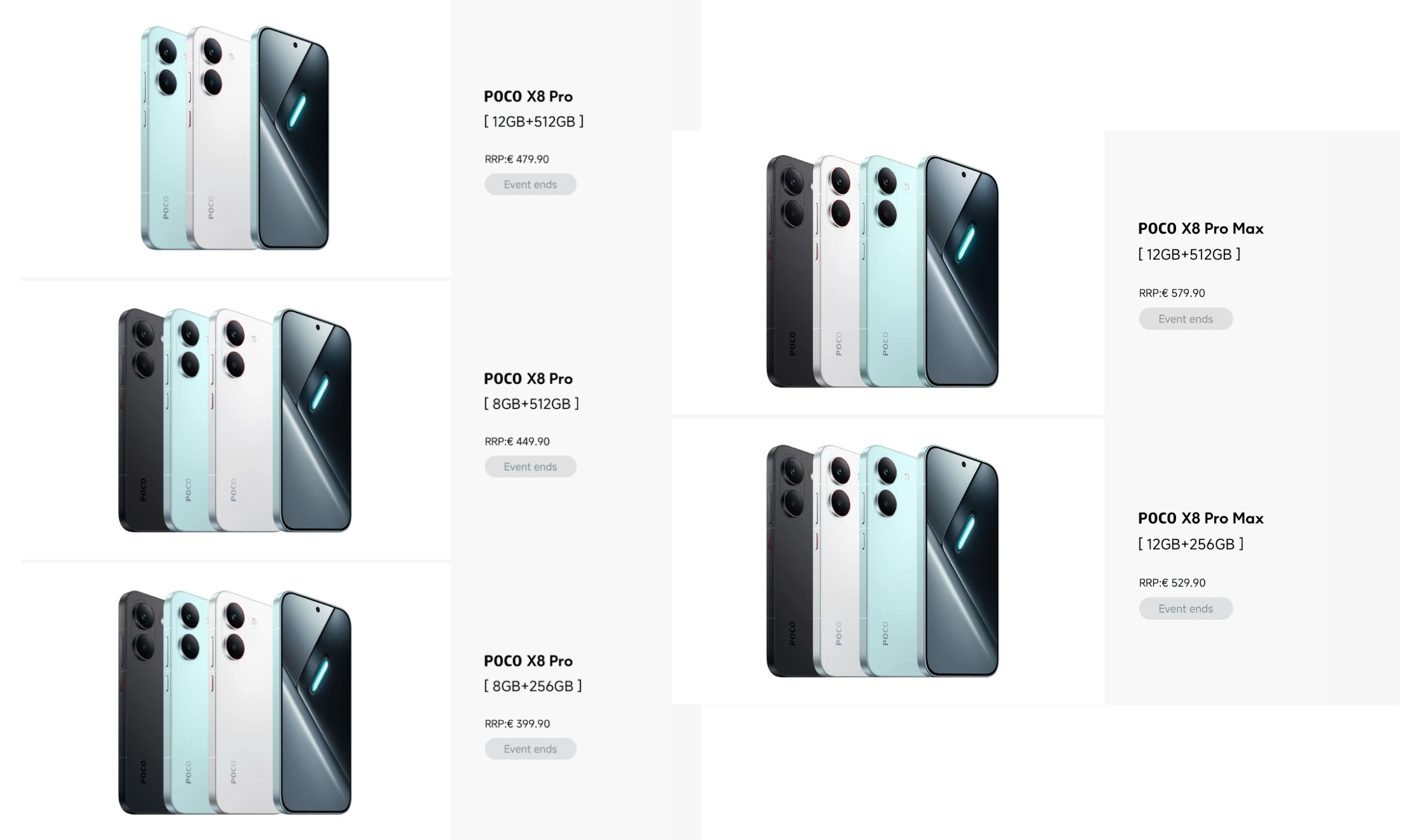 Поко X8 Про и X8 Про Макс на официјалната промоција страница: цени и карактеристики