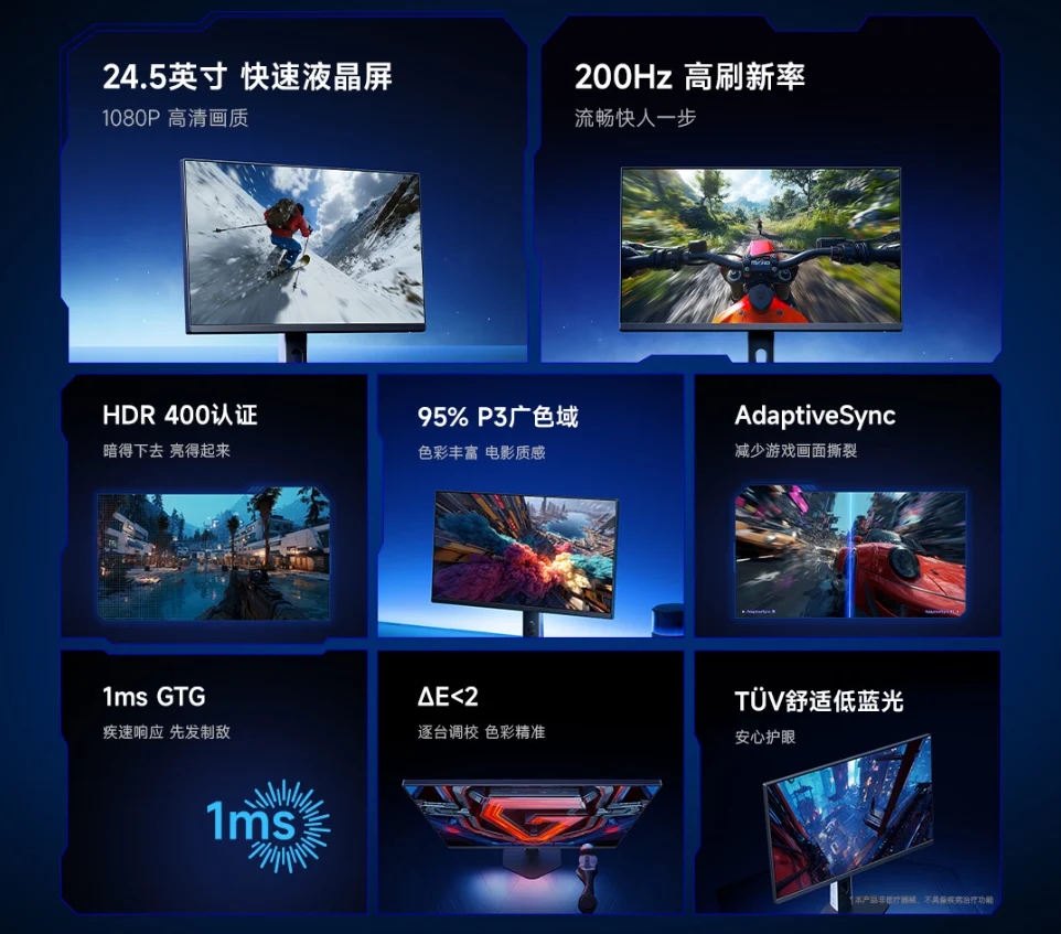 Redmi G25: 24.5 инчен G720p IPS, 200 Hz, DCI-P3 %95 и поволна цена за играње монитор
