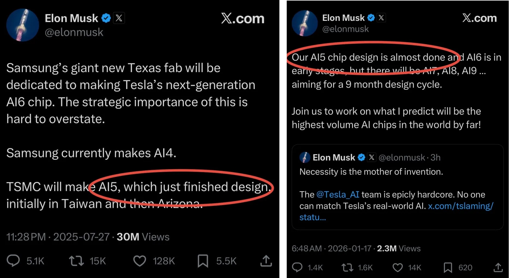 Tesla AI5 и деветмесечниот циклус на чипови: Терафаб најефикасната патека
