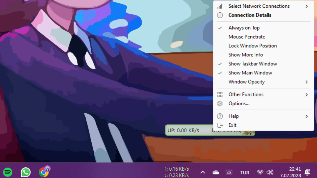 Користење на TrafficMonitor за прикажување на брзината на интернет во лентата на задачите