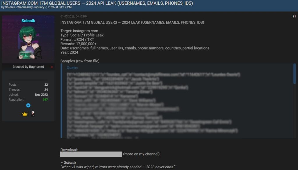 Instagram Податоци за изливање: Безбедносни предупредувања и чекори за заштита за 17,5 милиони сметки